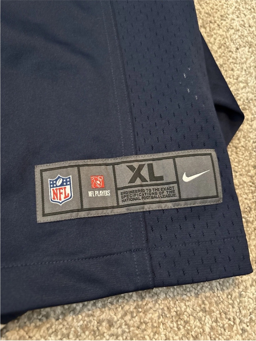 Nike Navy NFL Players XL Football Jersey Patch Detail - Picture 6 of 6